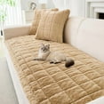 thumbnail image 2 of TOPCHANCES Thickened Plush Couch Covers, Non-Slip Couch Slipcover for Dogs Cats, Pets Bed Mat Couch Protective Cover (Light Coffee, 70x150cm/28*59in), 2 of 12
