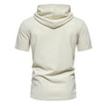 thumbnail image 3 of Aofany Mens Short Sleeve Hoodies Tops Solid Hooded T Shirt Gym Workout Pullover Athletic Shirts, 3 of 8