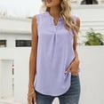 thumbnail image 2 of Timegard Tank Tops for Women V-Neck Lace Sleeveless Ruched Mesh Flowy Summer Beach Casual Loose Top, 2 of 5