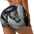 thumbnail image 2 of Wukai Running Horse Print Pack Biker Shorts for Women Yoga Workout Gym Running Scrunch Active Shorts-Large, 2 of 8