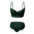 thumbnail image 2 of Everyday Bras for Women Lace Kitchen Curtains Set Guy Underwear Womens Bandeau Clothes Set Lace Pajama Set for Women with Robe Tie up Underwear Lace Lingerie for Women Set Lace Necklace Set Green M, 2 of 4