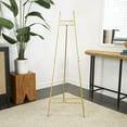 thumbnail image 2 of DecMode 19" x 56" Gold Metal Tall Adjustable Floor 3 Tier Geometric Easel, 1-Piece, 2 of 14