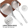 thumbnail image 2 of Skimmer Slotted Spoon, 2 Pack Stainless Steel Pasta Spider Strainer Skimmer Ladle Spoon for Frying and Cooking, Frying Strainer, Kitchen Cooking Colander, 2 of 4