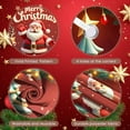 thumbnail image 4 of Santa Claus Theme Christmas Banner Reindeer Design Xmas Display Red Background Gold Ornaments Holiday Backdrop for Christmas Party Family Gathering Photo Shoot, 4 of 9