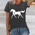 thumbnail image 2 of JIRNDf T-Shirt pour Femmes Hauts Tendance Été Mode Imprimé Ample Col Rond Manches Courtes Mignon T-Shirts Graphiques pour Femmes Chemises Gris Foncé S, 2 of 4