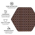 thumbnail image 3 of Rateoe Brown Gold Grid Drawing Drink Coasters Set of 4 Leather Coasters Spill Protection for Table Desk,Durable and Non Slip Leather Coaster ,4 Inches Drink Mats-Hexagon, 3 of 6