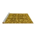 thumbnail image 2 of Ahgly Company Machine Washable Indoor Square Oriental Yellow Traditional Area Rugs, 4' Square, 2 of 4