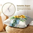 thumbnail image 4 of Sunflower Throw Pillow Cover 16x16inch Set of 2 Spring Summer Yellow White Floral Daisy Mason Jar Decorative Pillow Case Seasonal Farmhouse Cotton Cushion Case for Sofa Home Patio, 4 of 14