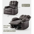 thumbnail image 2 of Garvee Oversized 27 inch Electric Recliner, with Heat and Massage, 360° Swivel Faux, Coffee, 2 of 8