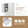 thumbnail image 5 of Bellemave Wide Storage Cabinet with Adjustable Shelves, Bathroom Cabinet with 3 Doors, Wooden Storage Cabinet with 3 Drawers Storage Organizer Cupboard Floor Cabinet, White, 5 of 12