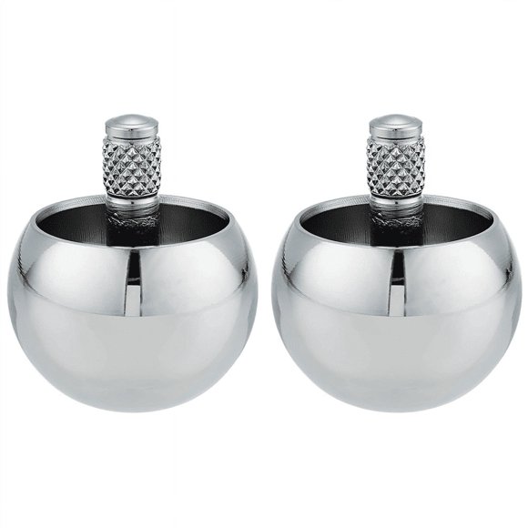 2X Toupie en Métal à Bascule en Acier Inoxydable, Jouet Cadeau Incroyable, Argent, 2 x Toupie, Argent