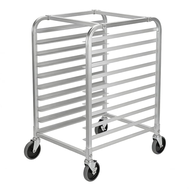 BeesClover Aluminum Bakery Rack, Commercial Kitchen Bun Pan Sheet Pan Rack, Mobile Bakers Trolley with Storage Cooling Racks and Lockable Casters for Kitchen & Bakery