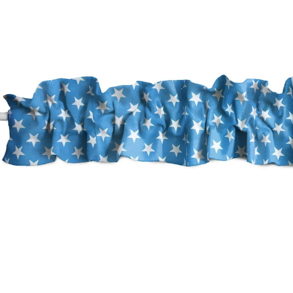Stars Print Cotton Curtain Sleeve Topper Window Treatment