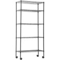 thumbnail image 1 of BestOffice Étagères de Rangement 14"x30"x60 Pouces Étagères Robustes Unité d'Étagères Grillagées à 5 Niveaux Rack Étagère, Noir, 1 of 7