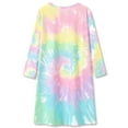 thumbnail image 2 of Beezizac Teen Girls Nightgown – Soft Long Sleeves Sleepwear Good Vibes Nightdress Pajama Size 16, 2 of 7
