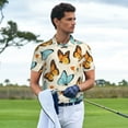 thumbnail image 2 of Kdxio Butterflies Print Men's Short Sleeve Polo Shirt,Midweight Men's Shirt, 2 of 6