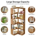 Tribesigns 6Tier Corner Bookshelf, 64.9 Inch Tall Industrial Bookcase with Antidrop Panel