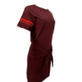 thumbnail image 2 of SCOTCH & SODA Women's Belted Short Sleeve Dress, Bordo, Small, 2 of 4