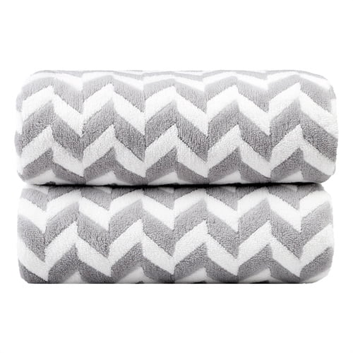 Gray chevron bath towels top