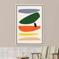 thumbnail image 3 of PixonSign Framed Canvas Print Wall Art Retro Vintage Colorful Pastel Semi Circle Collage Abstract Shapes Illustrations Modern Art Decorative Minimal for Living Room, Bedroom, Office - 24"x36" White, 3 of 5