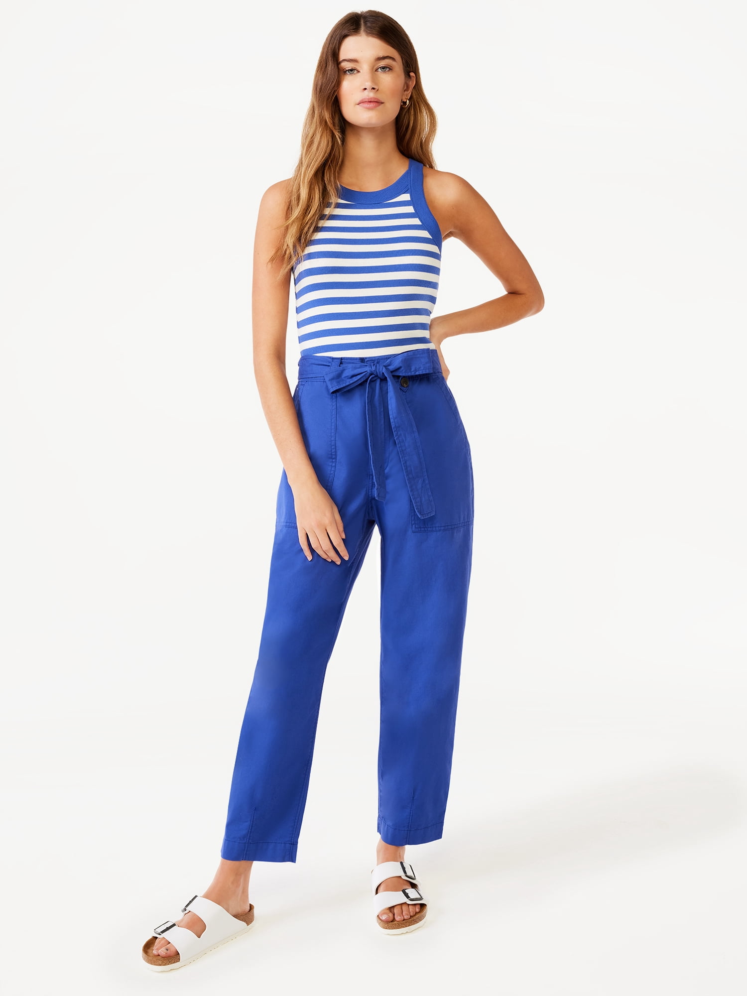 Free Assembly Women's Belted Barrel Pants