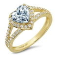 thumbnail image 2 of 1.49 ct Heart Cut Natural Sky Blue Topaz Halo Engagement Ring for Women in 14K Yellow Gold, 2 of 2