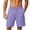 Purple, variant on Men's Quick Dry 7-Inch Beach Shorts, Elastic Waist Drawstring Solid Color Swim Trunks with Zipper Pockets, Lightweight Breathable Summer Thin Shorts for Men White