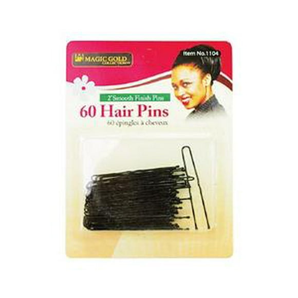 60 Épingles à Cheveux (2 1/2 Po de Finition Lisse) Noires