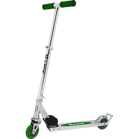 Razor A2 Kick Scooter – Green, Wheelie Bar, Foldable, Lightweight, for Child Ages 5+