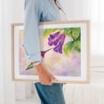thumbnail image 3 of Hummingbird at Sunset - Painting Bird Watercolor Floral Nature Wildlife Illustration Botanical Unframed Wall Art Print 24 x 32 inches, 3 of 7