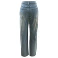 thumbnail image 6 of Straight Leg Jeans for Women Stretchy Elastic Waist Pull on Pants Loose Denim Pants Trendy 2025, 6 of 7