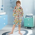 thumbnail image 5 of FORMRS Niños Bathrobe Unisex Hooded Robe Soft Plush Pajamas Sleepwear, Size 10-12T, Colorful Stars, 5 of 7