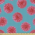 thumbnail image 1 of Blue and Pink Sofa Upholstery Fabric by the Yard, Floral Pattern with Vibrant Dahlia Petals Repetition, Decorative Fabric for DIY & Home Accents, 3 Yards, Sea Blue Dark Coral by Ambesonne, 1 of 4
