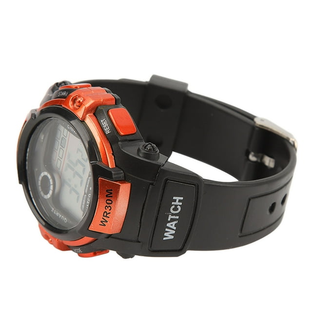 Reloj Deportivo Para Hombre, Cubierta De Acero Inoxidable, Correa De Reloj De PU, Diseño , Reloj Deportivo Digital, Función De Alarma Impermeable Para La Familia