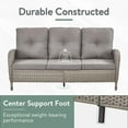 thumbnail image 4 of PARKWELL 3-Seat Patio Wicker Couch Outdoor Rattan Sofa Furniture with Thick Gray Cushions for Porch Balcony Backyard,Gray Wicker, 4 of 9