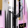 thumbnail image 3 of Designart "Bold Stripes Pink Gold Elegance" Cubism Oversized Wall Clock, 3 of 5