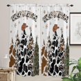 thumbnail image 2 of Western Christmas Tree Kitchen Curtains 84 Inch Length, Farmhouse Curtains & Drapes, Cowboy Xmas Tree Snowflake Rod Pocket Window Curtains for Living Room/Bedroom, 52" x 84", 2 Panels, 2 of 5