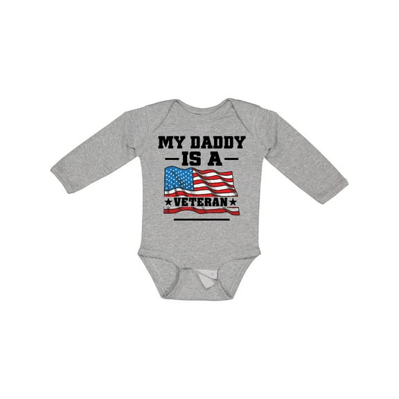Inktastic My Daddy is a Veteran Boys or Girls Long Sleeve Baby Bodysuit