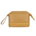 thumbnail image 1 of OUSITAID Makeup Bag - Double Layer Hand-Portable Cosmetic Case with Divider (Yellow), 1 of 7