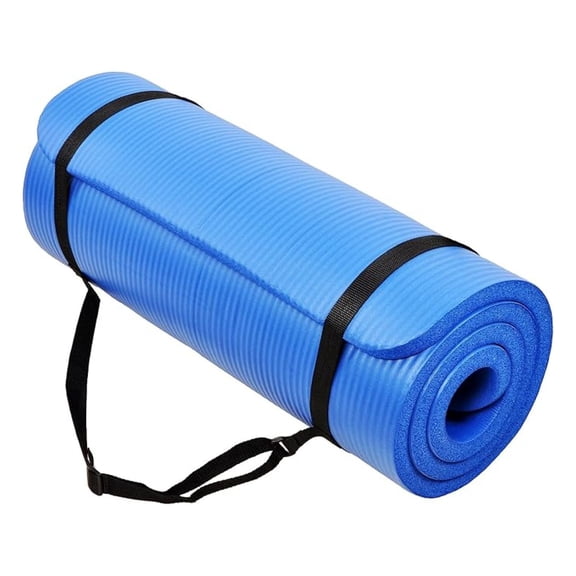 XiHuaZhaoChen 71 x 24 x 1-Inch Extra Thick High Density Foam Anti-Tear Non-Slip Exercise Fitness Yoga Mat with Carrying Strap,Blue