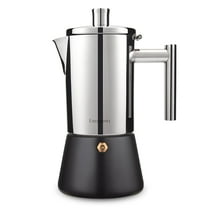 Easyworkz Diego 12 Cup Stovetop Espresso Maker Stainless Steel Italian Coffee Maker Black, 17.5 oz