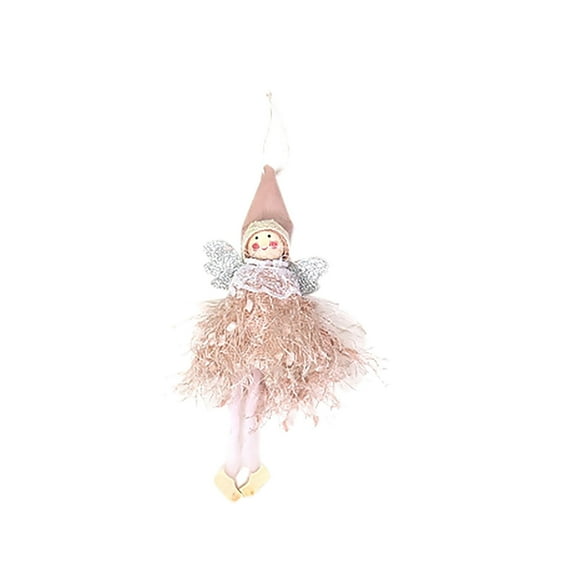 Lilixerw Christmas Cute Plush Fairy Doll Ornament,with Long Leg,Xmas Home Decorations,Fireplace Hanging Doll,Christmas Party Supplies