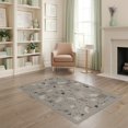 thumbnail image 2 of ODIKA 4'x6' Beige Gray Geometric Abstract Design Washable Area Rug Modern Art Inspired Pattern for Home Office, Under Desk, Non-Slip Chair-Friendly, Flatwoven, 2 of 7