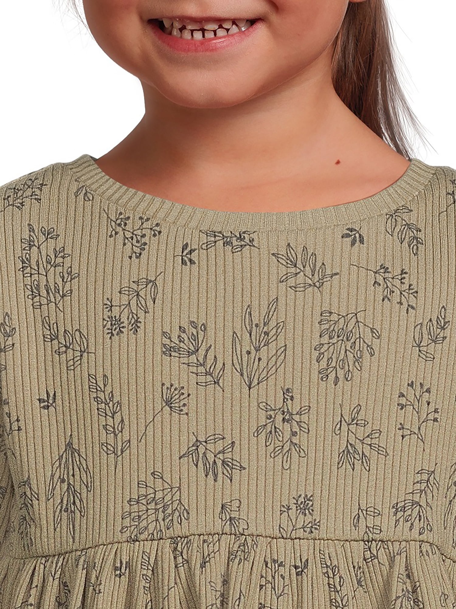 easy-peasy Toddler Girl Long Sleeve Babydoll Top, Sizes 12 Months-5T