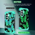 thumbnail image 3 of CASEFIV for Phone Case for Samsung Galaxy S26,Glow in The Dark,Shockproof Protection Hard PC Soft Flexible TPU Bumper Drop Protective Protective Phone Cover Case for Galaxy S26,Green Butterfly, 3 of 7