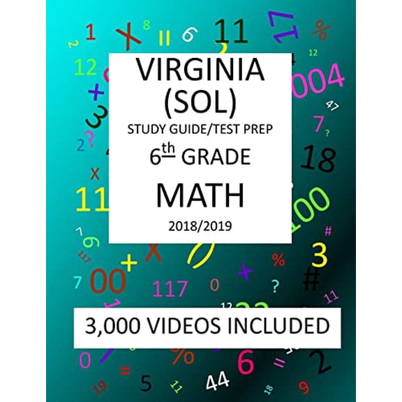 Pre-Owned 6th Grade VIRGINIA SOL, 2019 MATH, Test Prep