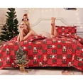 thumbnail image 5 of Green Essen Christmas Quilt Sets Twin Size Reindeer Bedding Set Lovely Santa Claus Snowman Bedspread Lightweight Snowflake Elk Coverlet Bed Decor, 5 of 9