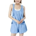thumbnail image 2 of ATOGUTA Girls Jumpsuit Shorts Summer Sleeveless Loose Overalls Cute Rompers Shorts with Pockets Blue, Size 5T-14, 2 of 6