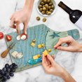 thumbnail image 4 of Nautical Cutting Board, Sea Objects on Wooden Backdrop Vintage Boat Starfish Shell Fishing Net Photo, Decorative Tempered Glass Cutting and Serving Board, Wine Bottle Shape, Blue White, by Ambesonne, 4 of 5