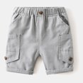 thumbnail image 2 of Ruyang Boys Causal Fashion Cargo Shorts Summer Pull On Elastic Waist Athletic Shorts Comfort Daily Acitve Biker Bottoms, 2 of 4